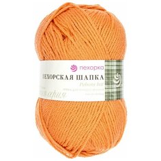 Пряжа Пехорка Пехорская шапка (85% мериносовая шерсть, 15% акрил высокообъемный) 5х100г/200м цв.186 манго