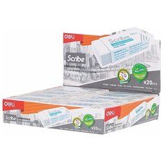 Ластик Deli Scribe 54х20х10 мм коробка белый EH00210