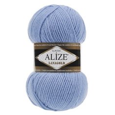 Пряжа "Lanagold" 51% акрил, 49% шерсть 240м/100гр (40 голубой) Alize