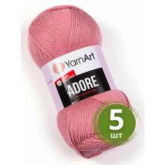 Пряжа YarnArt Adore (Адоре) - 5 мотков 365 темная пудра, 100% акрил антипиллинг, 100 г 280 м