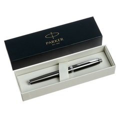 Ручка перьевая Parker IM Core F321 Dark Espresso CT F, корпус из нержавеющей стали, синие чернила, В подарочном пакете