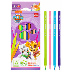 Карандаши цветные Deli EC125-12 Paw Patrol шестигран. пластик кор. европод. (12шт)
