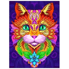 Алмазная мозаика на подрамнике с полным заполнением «Волшебная кошка», 30х40см