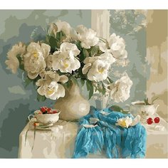 Картина по номерам Белые пионы 40х50 см Hobby Home