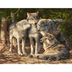 Картина по номерам Волки 40х50 см Hobby Home