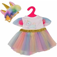 Одежда для куклы ростом 35-42 см, праздничное платье с повязкой единорог для пупса, GC18-48 Zhorya