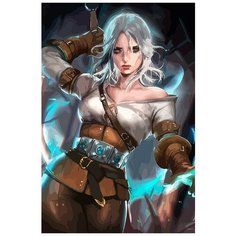 Картина по номерам на холсте игра Ведьмак Геральт Цири - 6736 В 60x40