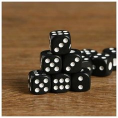 Кубики игральные 1.4 х 1.4 см, фасовка 100 штук, чёрные Sweet Home