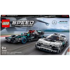 Конструктор LEGO Speed Champions 76909 Mercedes-AMG F1 W12 E Performance и Mercedes-AMG Project One, 564 дет.