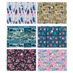 Папка-конверт на кнопке, формат А6, 120 мкр, «Ассорти», микс Calligrata