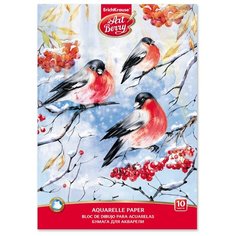 Альбом для рисования с бумагой для акварели на клею ArtBerry Снегири А4, 10 листов