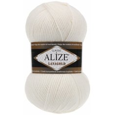 Пряжа Alize LanaGold (450 жемчужный) 5 шт.