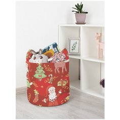 Корзина для игрушек JoyArty "Дедушка Мороз с друзьями" 35x35 см