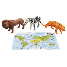 Игровой набор S+S Животные с картой обитания 3 шт Zooграфия S+S