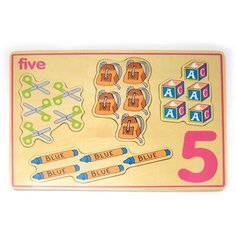 Для малышей обучающий сортер вкладыш Цифра 5 Toysa