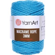 Пряжа YarnArt Macrame Rope 3mm бирюзовый (763), 60%хлопок/ 40%вискоза/полиэстер, 63м, 250г, 1шт
