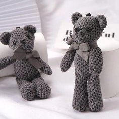 Игрушка мягкая медвежонок графит 15см Пенелопа