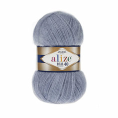Пряжа для вязания Ализе Angora Real 40 (40% шерсть, 60% акрил) 5х100г/480м цв.221 светлый джинс Alize