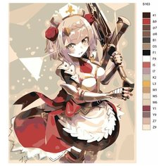 Картина по номерам S163 "Компьютерная игра - Genshin Impact (Геншин Импакт). Ноэлль" 80x100 Brushes Paints