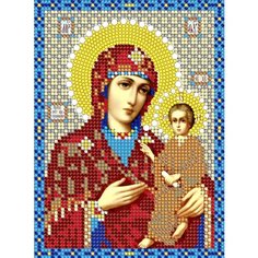 Набор для вышивания "Светлица" чешский бисер, икона "Пресвятая Богородица Тихвинская", 12х16 см