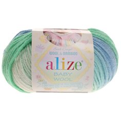Пряжа для вязания ALIZE Baby wool batik 50гр. 175м (20%бамбук, 40%шерсть, 40%акрил) (4389 секционный), 10 мотков