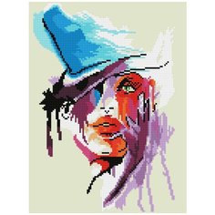 "Фрея" кристальная (алмазная) мозаика ALV-119 "Дама в шляпе. Акварель" 30 х 40 см Freya