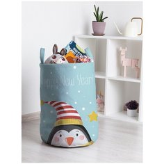 Корзина для игрушек JoyArty "Пингвин в новогоднюю ночь" 35x50 см