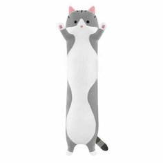 Мягкая игрушка Кот - батон, игрушка - обнимашка 130 см - Серый Maxitoys