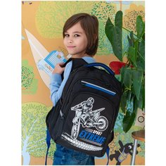 Рюкзак школьный для мальчика Grizzly RB-250-1/3 с карманом для ноутбука 13" и анатомической спинкой