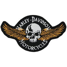 Нашивка, патч, шеврон "Harley Davidson. Череп. Крылья" 120x68mm PTC258 22 ПИНГВИНА