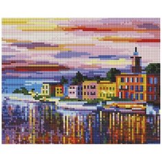 Алмазная мозаика "Озеро Комо", 20x25, Белоснежка