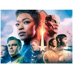 Картина по номерам на холсте Сериал звёздный путь дискавери 5332 40x30