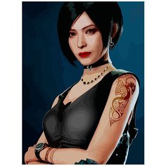 Картина по номерам на холсте игра Resident Evil Ада Вонг 5866 30x40