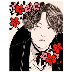 Картина по номерам на холсте Музыка BTS (Джимин, Шуга, Намджун) - 7157 В 30x40