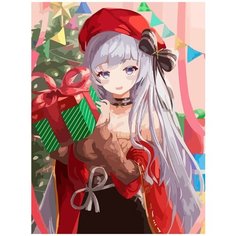 Картина по номерам на холсте Новый Год (Рождество, Дед Мороз, Снегурочка, Аниме) - 7250 В 30x40