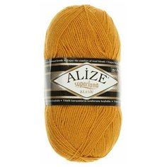 Пряжа "Superlana Klasik" 25% шерсть, 75% акрил 280м/100гр (02 шафран) Alize