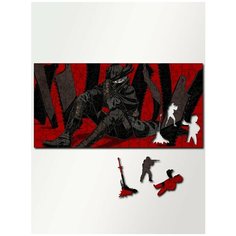 Пазл деревянный 230 деталей 46х23 см игры Bloodborne Блудборн, Передающийся через кровь, ActionRPG, Министр крови, Кукла, охотник - 4068 Puzzle Wood