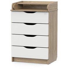 Пеленальный комод Атон Мебель Сириус 604 WOOD, 4 ящика, Дуб Канзас
