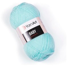 Пряжа для вязания YarnArt Baby (ЯрнАрт Беби) - 2 мотка 856 светло-бирюзовый, гипоаллергенная для детских изделий, 100% акрил, 150м/50г