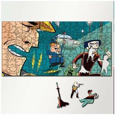 Пазл из дерева с фигурками, 230 деталей, 46х23 см игры Dick Tracy Dick Tracy, Дик Трейси, детектив, сыщик, Sega, 16 bit, ретро - 5536 Puzzle Wood