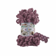 Пряжа ALIZE Puffy (Alize), пыл. роза - 28, 100% микрополиэстер, 5 мотков, 100 г, 9.5 м.