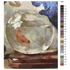 Картина по номерам T969 Золотая рыбка в аквариуме 60x80 Brushes Paints