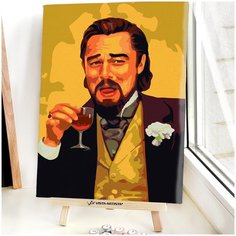 Картина по номерам, холст на подрамнике - ДиКаприо - Джанго Освобожденный - Мем RED Panda