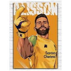 Картина по номерам на холсте спорт футбол Alisson - 11412 В 60x40