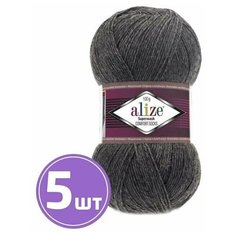 Пряжа для вязания крючком, спицами Alize Ализе Superwash100, тонкая/шерсть/полиамид, цвет 182, маренго, 5 шт. по 100 г, 420 м