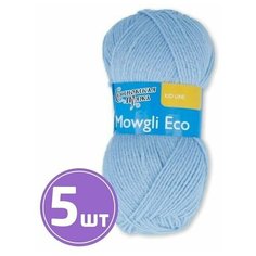 Пряжа Семеновская пряжа Mowgli Eco (3), голубой 5 шт. по 50 г