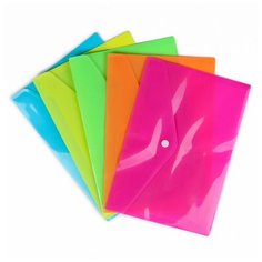 Папка-конверт на кнопке, А5, 180 мкр, рефлённая, в ассортименте, 12 шт. Sweet Home