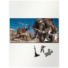 Пазл из дерева с фигурками, 230 деталей, размер 46х23 см игры Assassins Creed Истоки - 4120 Puzzle Wood