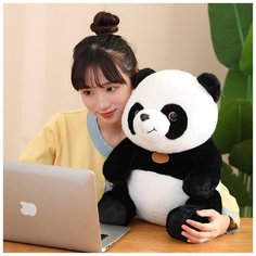 Новинка, огромная плюшевая игрушка в виде панды, милая сидячая кукла-панда, мягкая плюшевая подушка для девочек, подарки для любимых,55см Kidslandiya