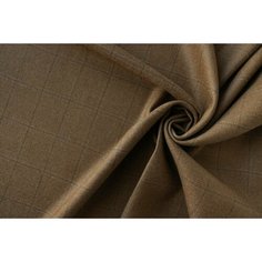 Ткань светло-коричневая шерсть в клетку Corneliani